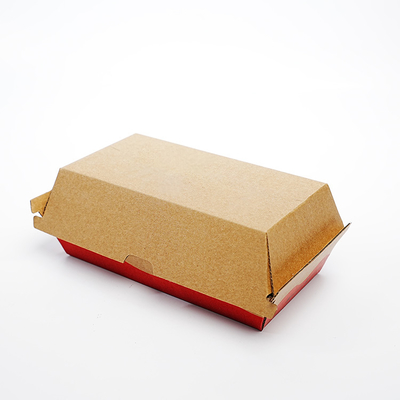 Wholesale Customized Printing logo Eco-friendly Biodegradable Disposable Fast Food Long Burger Packaging Box