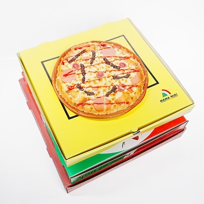 Custom Design Various Size Eco Friendly Black Pizza Box Kraft Corrugated Paper Packaging Bulk Slice Pizza Box