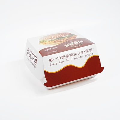 Low Price Customized Printing logo Eco-friendly Biodegradable Disposable Fast Food Burger Box