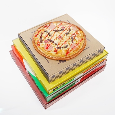 Custom Design Various Size Eco Friendly Black Pizza Box Kraft Corrugated Paper Packaging Bulk Slice Pizza Box