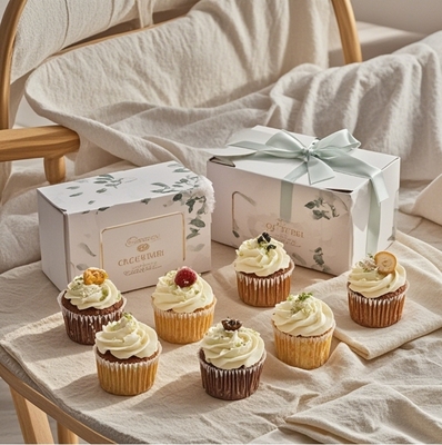Wholesale Custom logo Baking Kraft Paper Bread Cake Packaging Gift Cake Gift Box with Ribbon