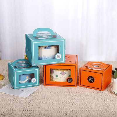 Wholesale Custom logo Baking Kraft Paper Bread Cake Packaging Gift Cake Gift Box with Ribbon