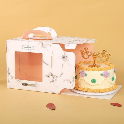 Wholesale Custom logo Baking Kraft Paper Bread Cake Packaging Gift Cake Gift Box with Ribbon