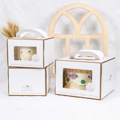 Wholesale Custom logo Baking Kraft Paper Bread Cake Packaging Gift Cake Gift Box with Ribbon