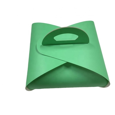 Customized logo Foldable Cardboard Cake Packaging Box with Handle Cardboard Cake Box