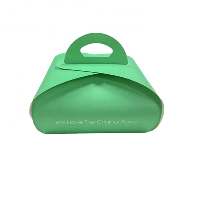 Customized logo Foldable Cardboard Cake Packaging Box with Handle Cardboard Cake Box