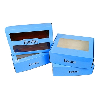 High Quality Custom Printed logo Baking Cupcake Gift Box with Transparent Window
