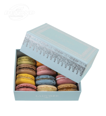 Free Design Custom Logo of high-end food grade macaron chocolate  paper packaging box macaron cake gift box