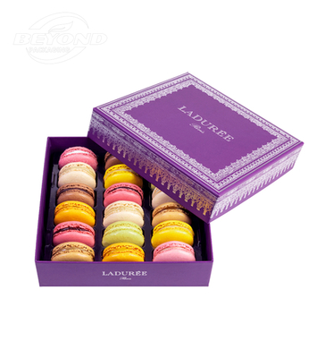 Free Design Custom Logo of high-end food grade macaron chocolate  paper packaging box macaron cake gift box