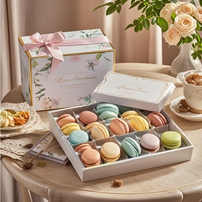 Luxury factory custom logo foldable cardboard magnetic macaron donut paper packaging box macaron gift box