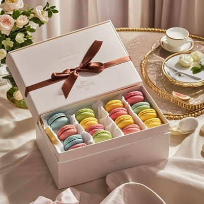Luxury factory custom logo foldable cardboard magnetic macaron donut paper packaging box macaron gift box