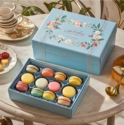 Luxury factory custom logo foldable cardboard magnetic macaron donut paper packaging box macaron gift box