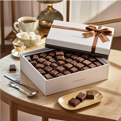OEM ODM High-end Custom logo Chocolate Truffle Packaging Gift Box Chocolate Paper Box