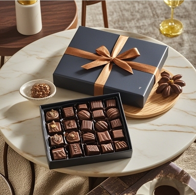 Wholesale Customized Luxury logo Chocolate Truffle Kraft Paper Packaging Box Chocolate Gift Box