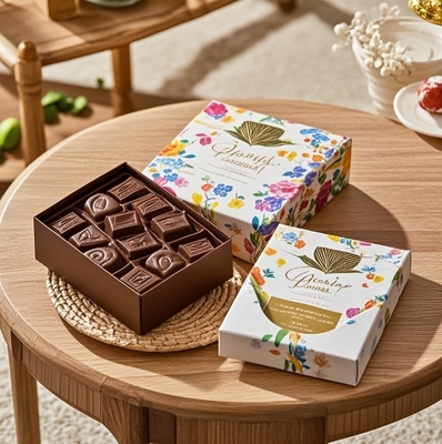 Wholesale Customized Luxury logo Chocolate Truffle Kraft Paper Packaging Box Chocolate Gift Box