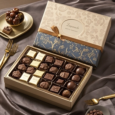 Wholesale Customized Luxury logo Food Grade Chocolate Truffle Kraft Paper Packaging Box Chocolate Gift Box