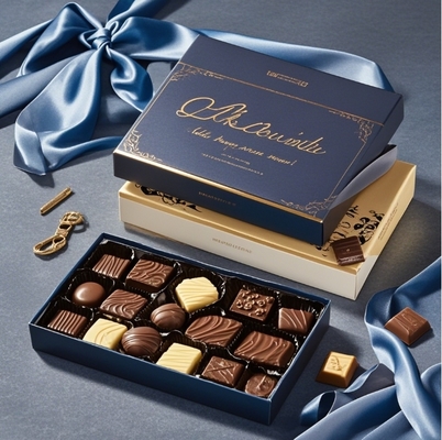 Wholesale Customized Luxury logo Food Grade Chocolate Truffle Kraft Paper Packaging Box Chocolate Gift Box
