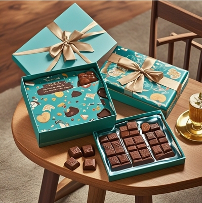 Wholesale Customized Luxury logo Food Grade Chocolate Truffle Kraft Paper Packaging Box Chocolate Gift Box