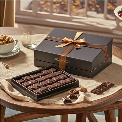 Wholesale Customized Luxury logo Food Grade Chocolate Truffle Kraft Paper Packaging Box Chocolate Gift Box