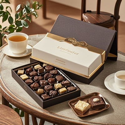 Luxury Custom Recyclable Chocolate Packaging Box Biscuit Chocolate Macaron Gift Packaging Box