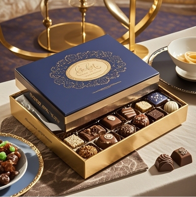 Wholesale Customized Luxury logo Chocolate Packaging Box Chocolate Gift Box with Ribbon